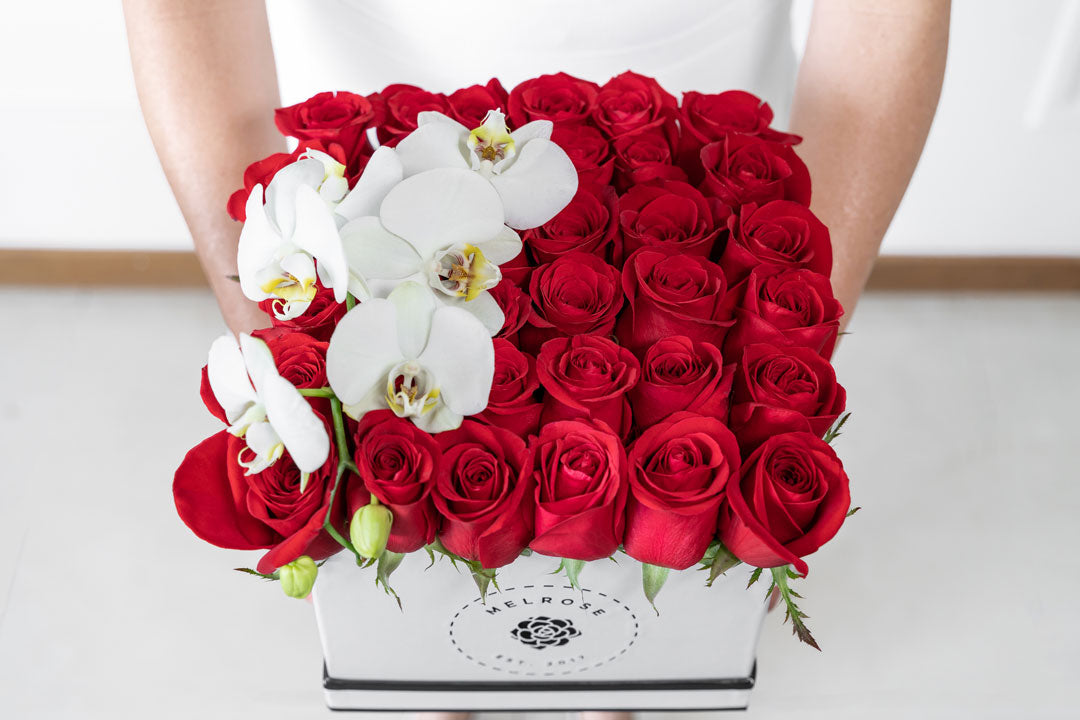 Box Roses and Orchids