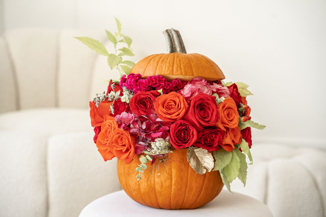 Flores en calabaza