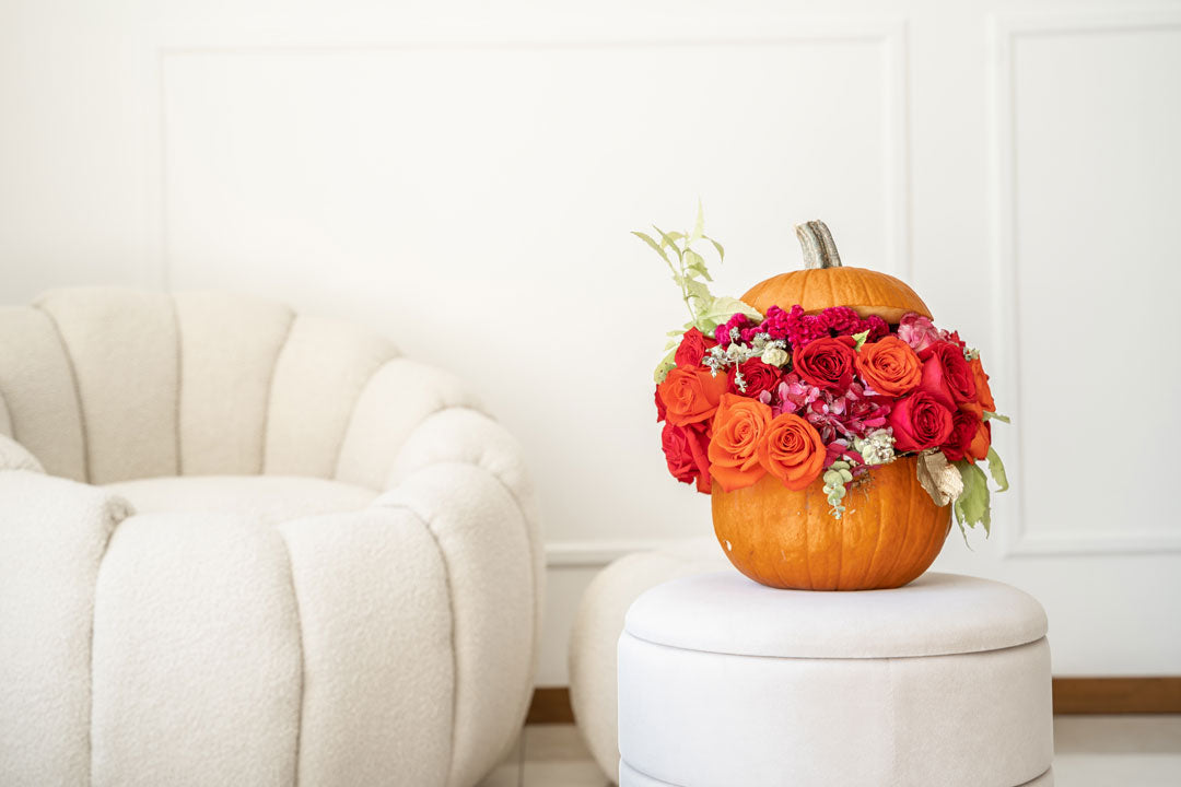 Flores en calabaza