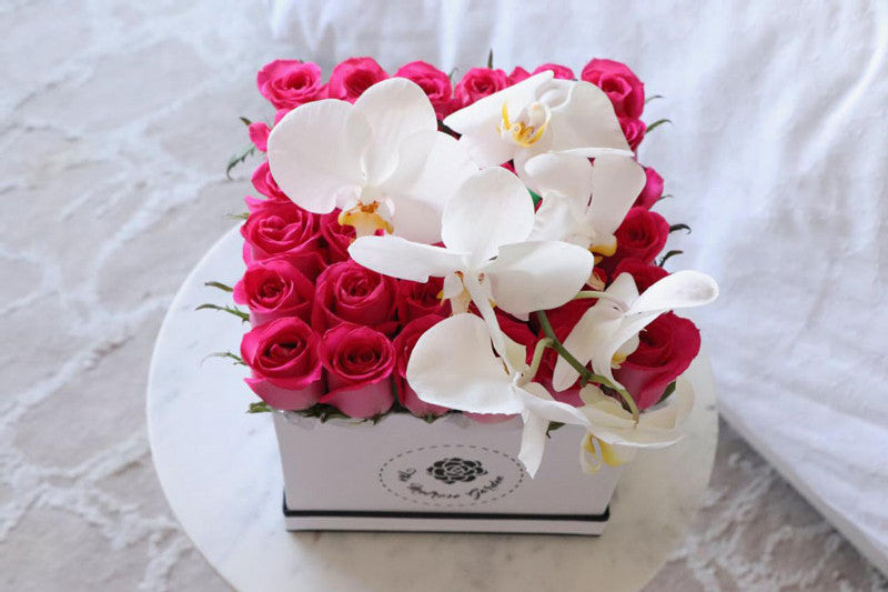 Box Roses and Orchids