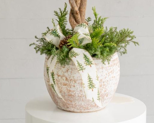 Arból en forma de topiario navideño