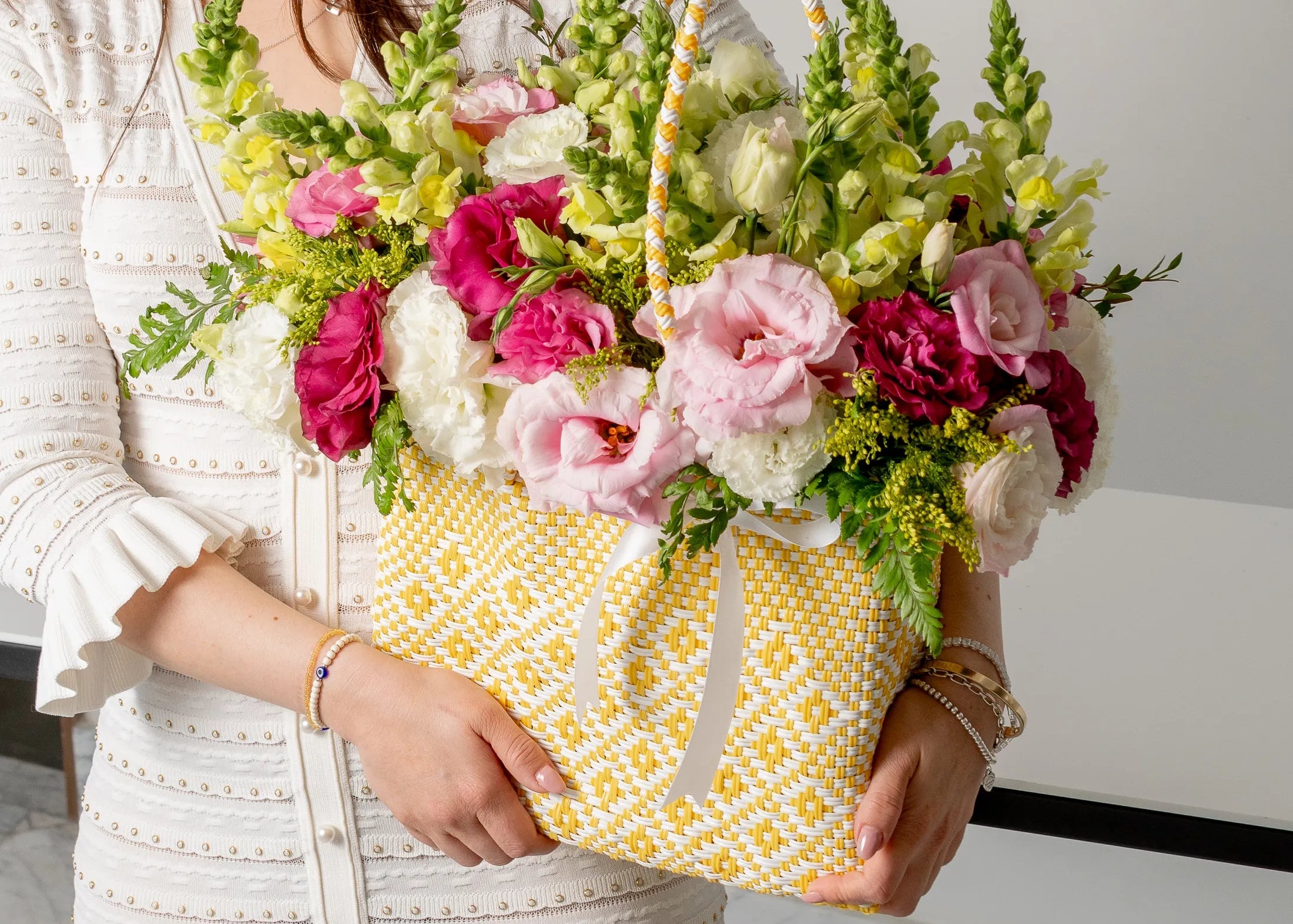 bolsa artesanal flores lisianthus regalo mexico