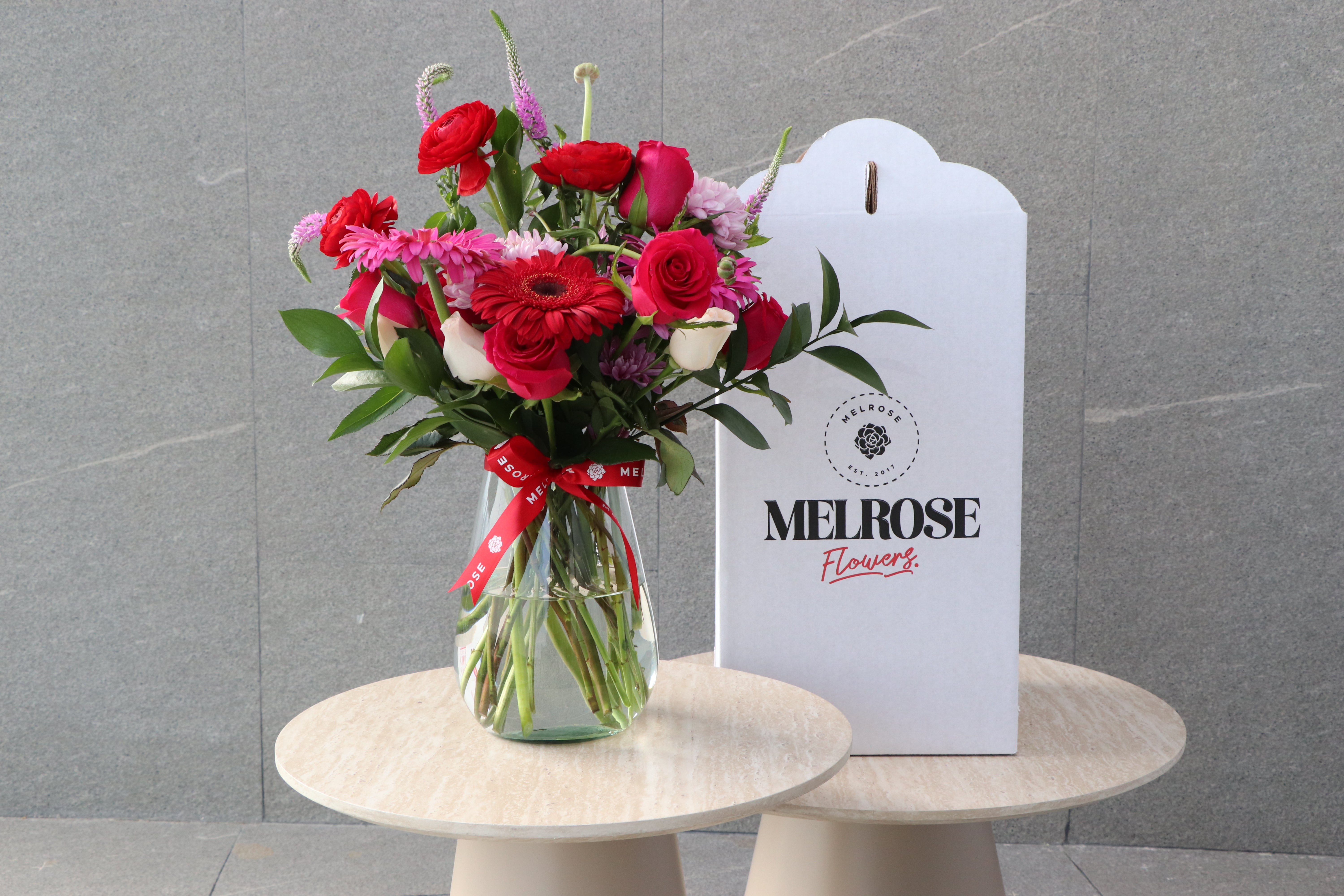 Bouquet de Gerberas Fucsia y Rojas