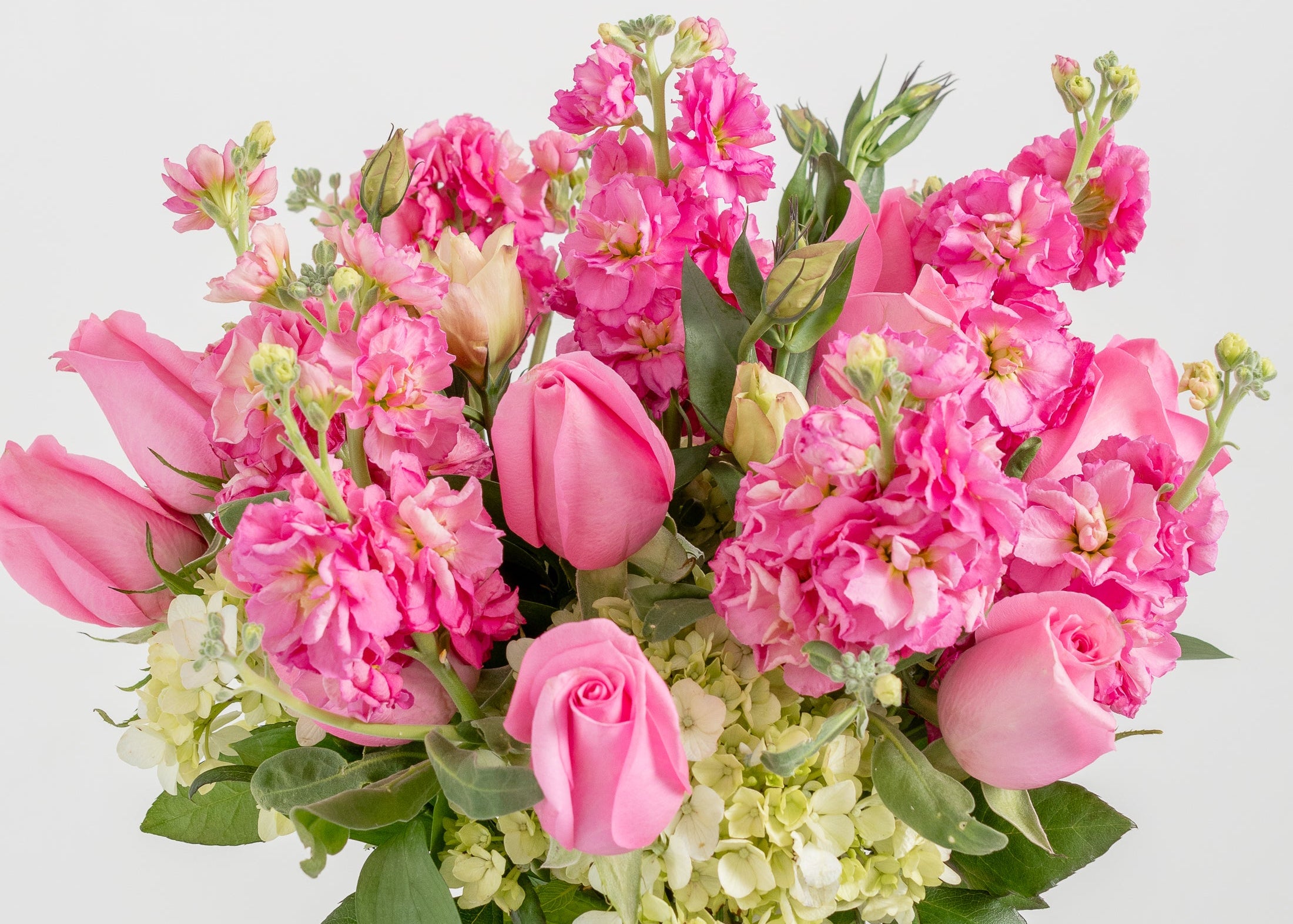 Bouquet de flores rosas San Valentín