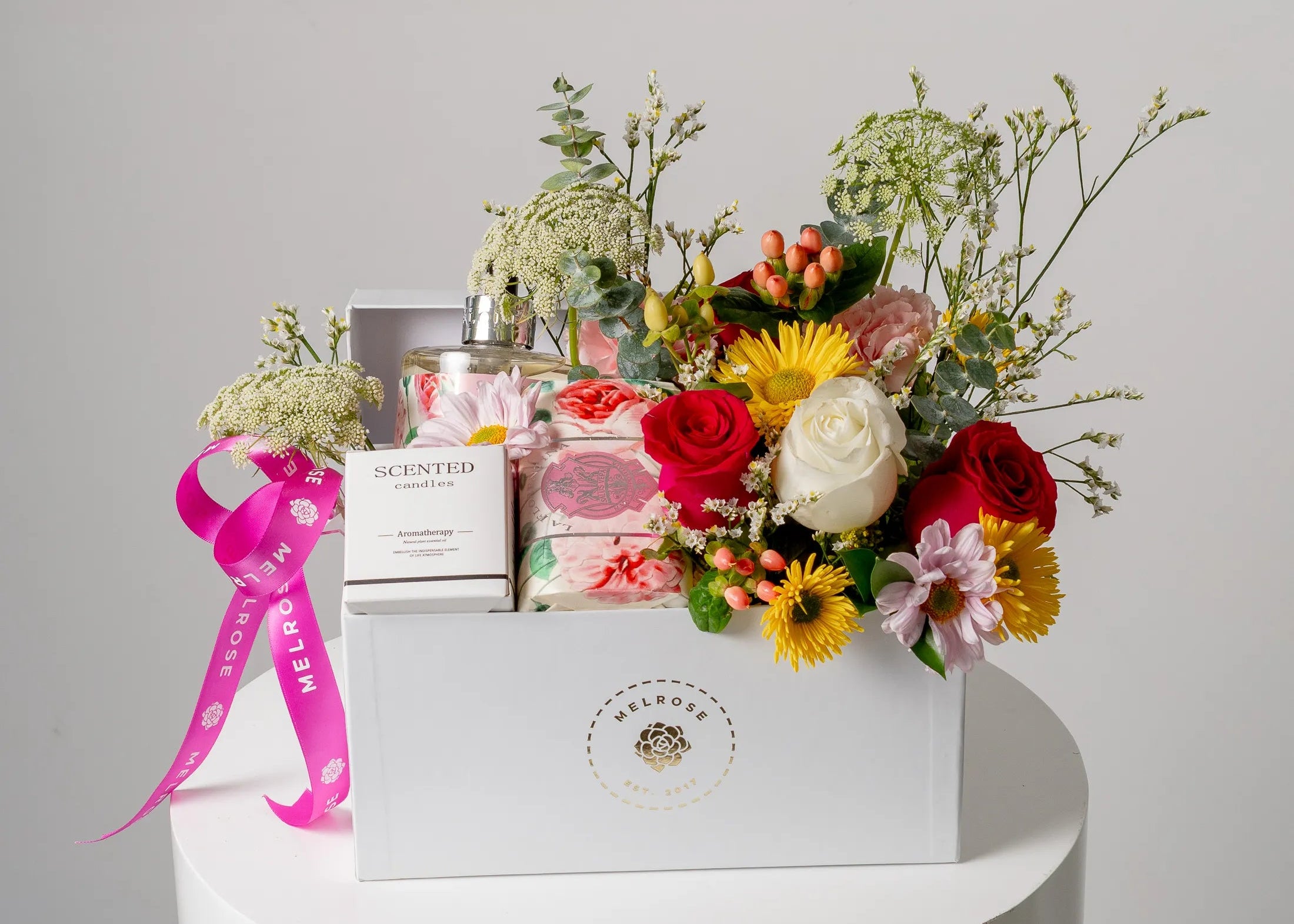 Regalo flores y jabones para mama