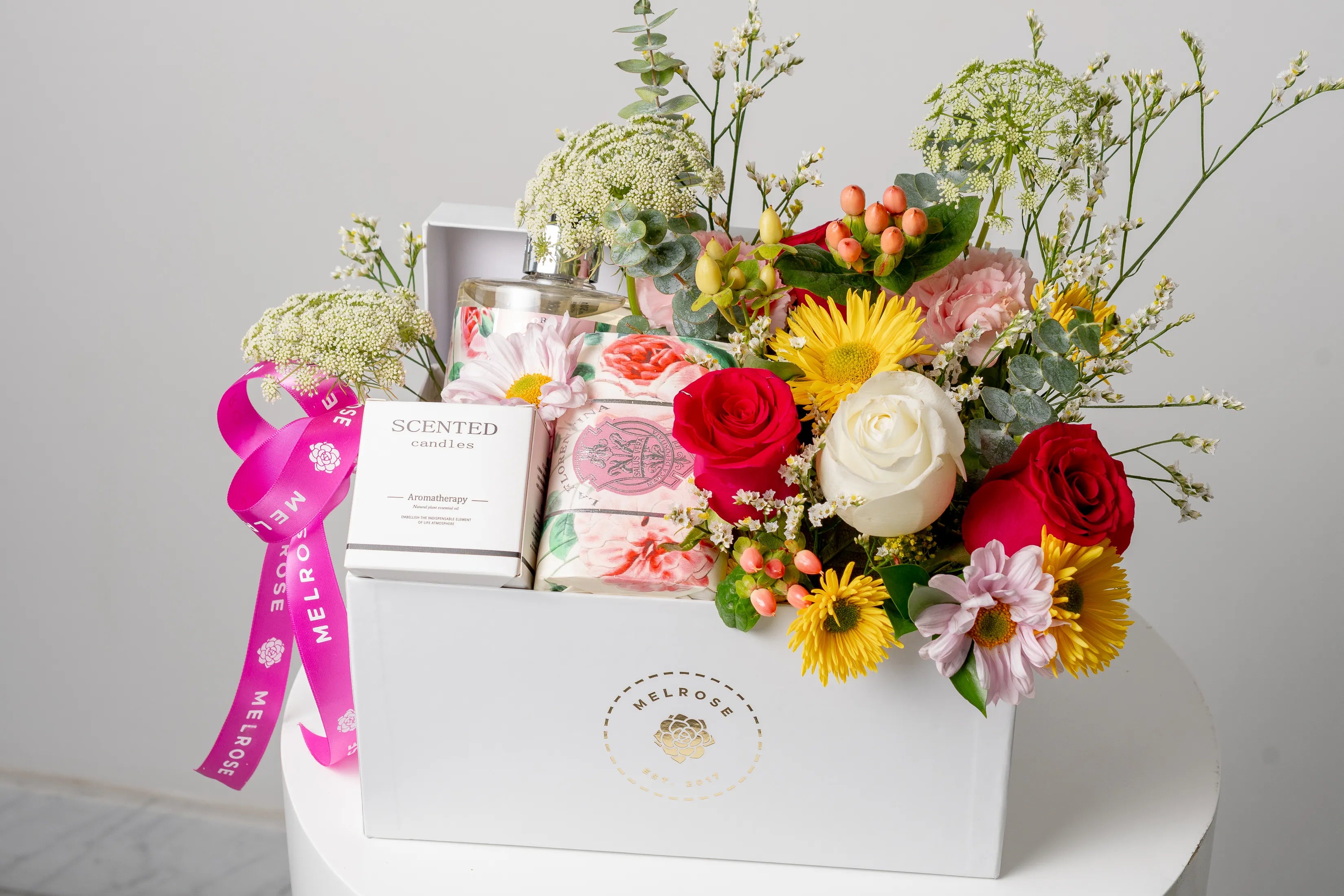 Regalo flores y jabones para mama